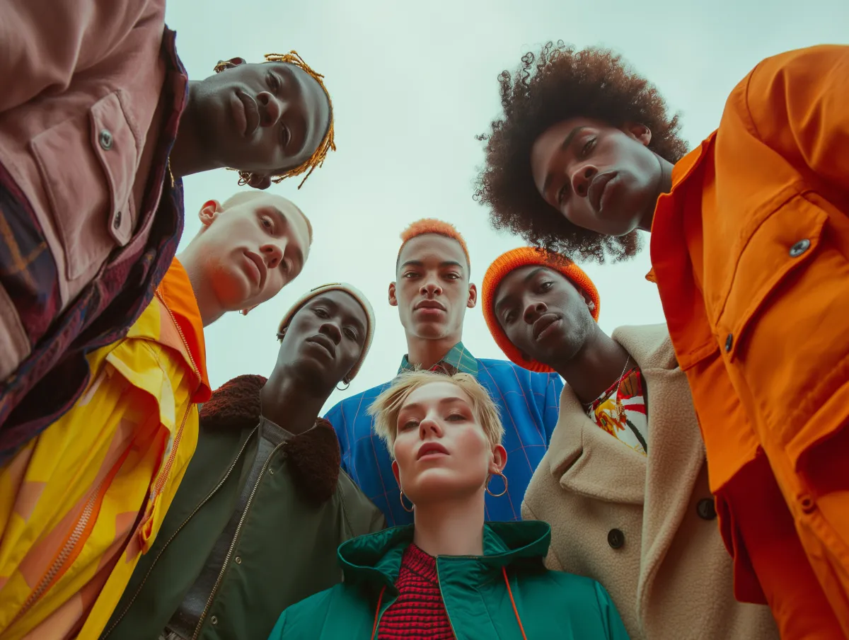 Groupe partageant du contenu sur les réseaux sociaux