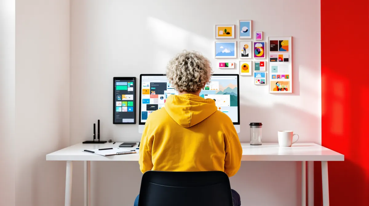 Équipe créative travaillant sur une identité visuelle